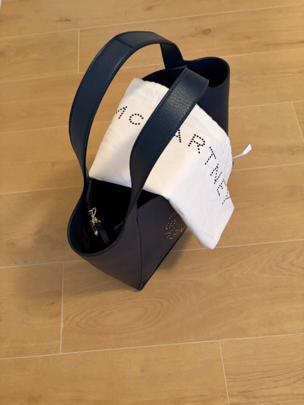 Stella McCartney Navy Perforated Logo Tote - Picture 11 of 14